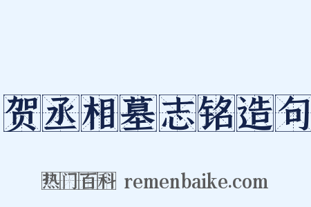 贺丞相墓志铭造句是什么意思的图片